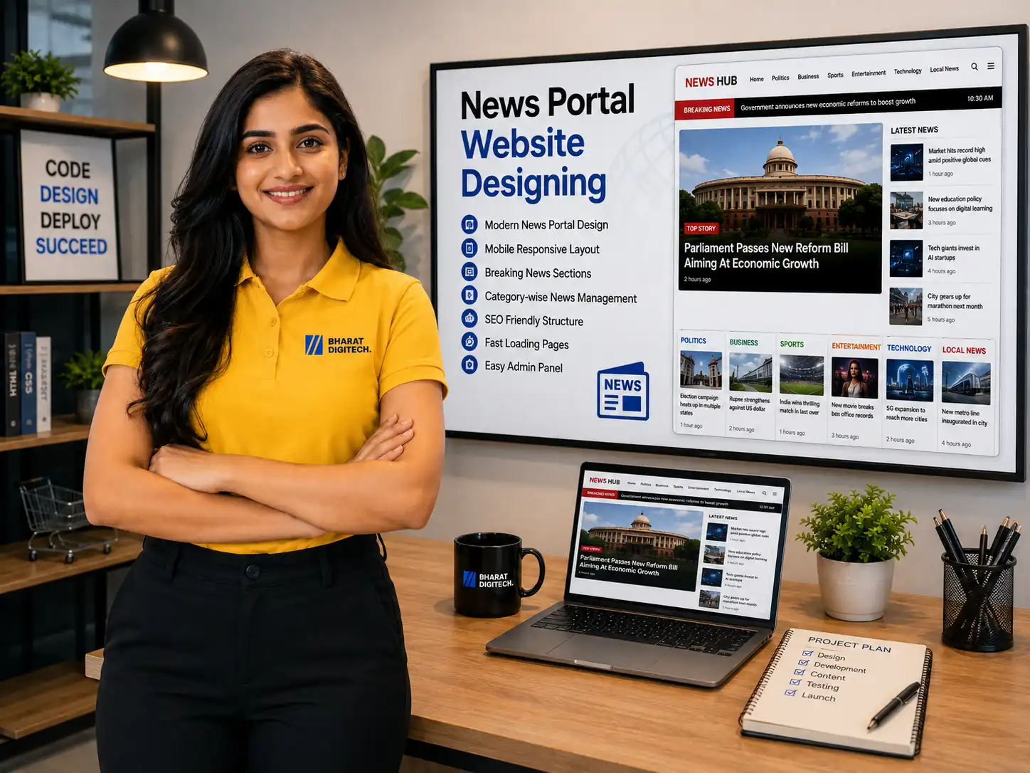 News Portal Website Design support by Bharat Digitech